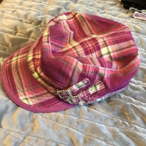 Cute plaid hat with bling